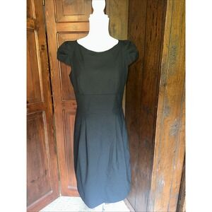Womens Tahari Arthur‎ Levine Black  Cap Sleeve Lined Business Dress Size 6 EC!